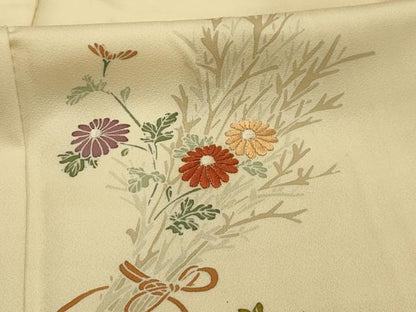 平和屋着物■訪問着　刺繍　花束文　正絹　逸品　AABI4377sx