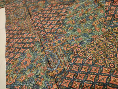 平和屋着物■上質な小紋　七宝更紗花文　正絹　逸品　AABI4378sx