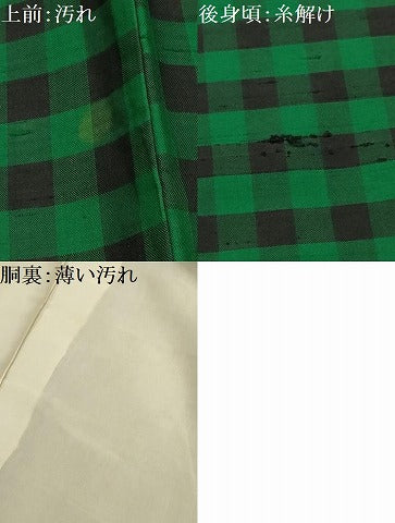 平和屋着物■上質な紬　市松文様　正絹　逸品　AABI4381sx