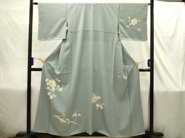 平和屋着物■訪問着　駒刺繍　枝花文　金銀彩　正絹　逸品　AABI4382sx