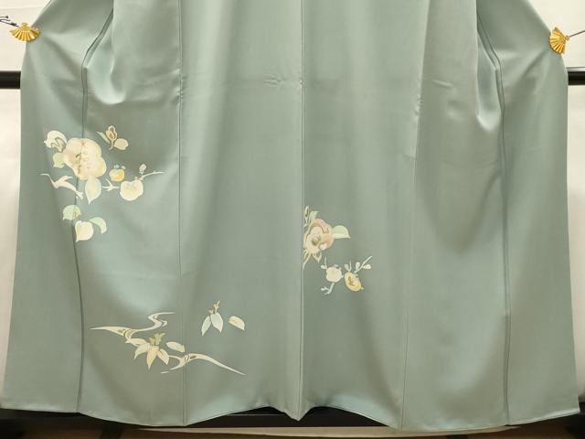 平和屋着物■訪問着　駒刺繍　枝花文　金銀彩　正絹　逸品　AABI4382sx