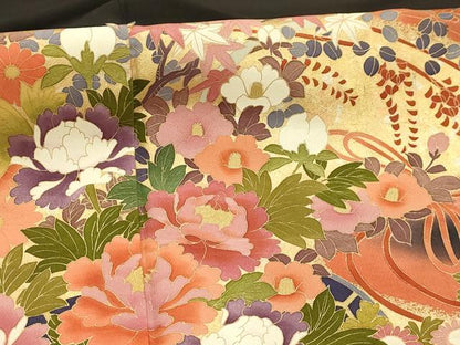 平和屋着物■豪華黒留袖　作家物　花車文　暈し染め　金銀彩　正絹　逸品　AABI4393sx