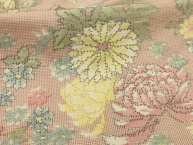 平和屋着物■上質な紬　草花文　正絹　逸品　AABI4394sx