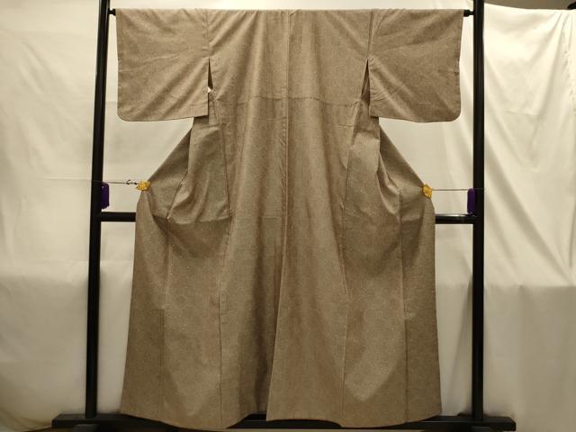 平和屋着物■上質な紬　市松文様　正絹　逸品　AABI4398sx