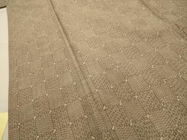 平和屋着物■上質な紬　市松文様　正絹　逸品　AABI4398sx