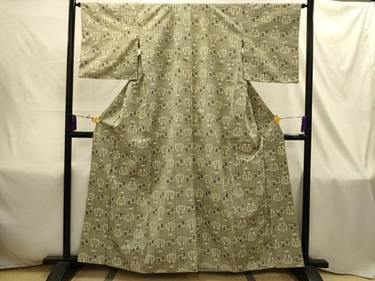 平和屋着物■上質な紬　遠州椿　正絹　逸品　AABI4399sx