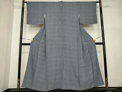 平和屋着物●江戸小紋　イチョウ　正絹　逸品　AABI4403ck