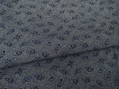 平和屋着物●江戸小紋　イチョウ　正絹　逸品　AABI4403ck