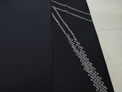 平和屋着物●訪問着　絞り　刺繍　笹竹花文　金彩　正絹　逸品　AABI4404ck