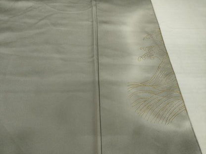 平和屋着物●豪華色留袖　駒刺繍　飛鶴楓文　暈し染め　金彩　正絹　逸品　AABI4405ck