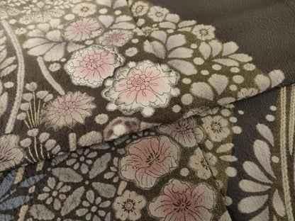 平和屋着物●訪問着　辻が花　舞花文　暈し染め　金彩　正絹　逸品　AABI4407ck