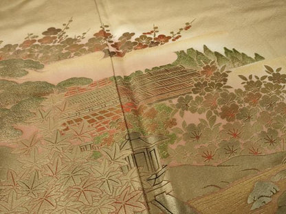 平和屋着物●豪華色留袖　金彩琳派　風景文　正絹　逸品　AABI4409ck