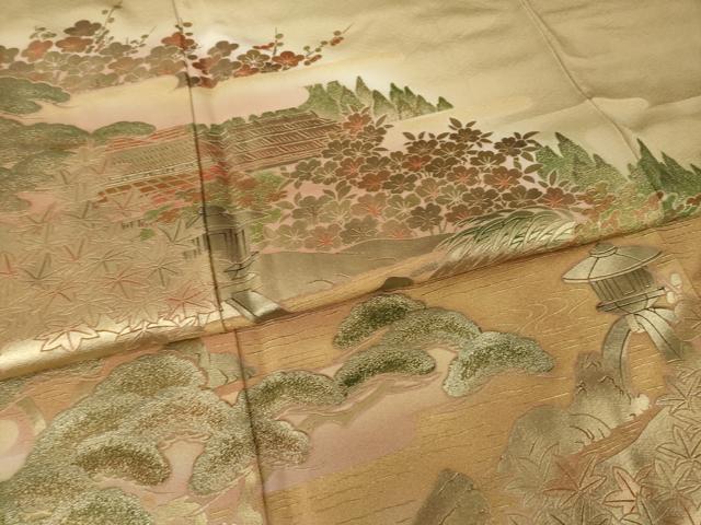 平和屋着物●豪華色留袖　金彩琳派　風景文　正絹　逸品　AABI4409ck