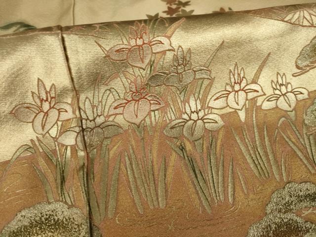 平和屋着物●豪華色留袖　金彩琳派　風景文　正絹　逸品　AABI4409ck
