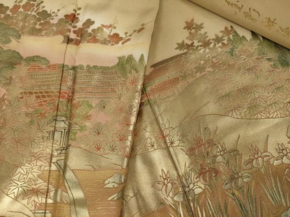 平和屋着物●豪華色留袖　金彩琳派　風景文　正絹　逸品　AABI4409ck