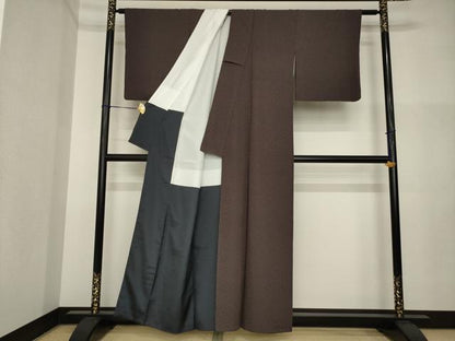 平和屋着物●上質な小紋　小花文　正絹　逸品　AABI4410ck