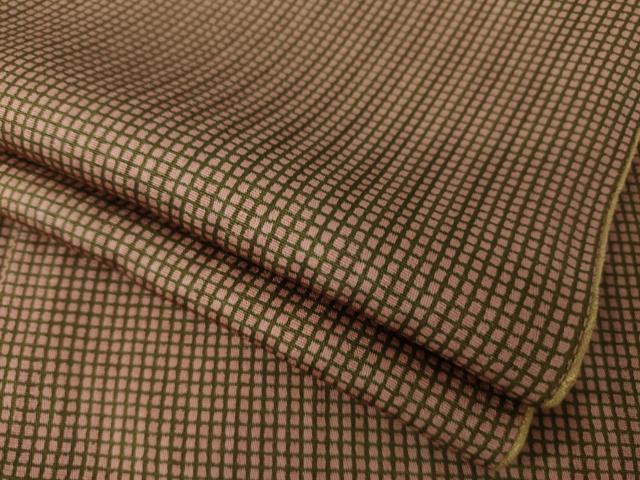 平和屋着物●江戸小紋　角通し　リバーシブル　色無地　桑染色　正絹　逸品　AABI4411ck