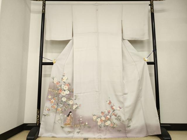 平和屋着物●豪華色留袖　女人花文　正絹　逸品　AABI4414ck