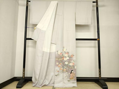 平和屋着物●豪華色留袖　女人花文　正絹　逸品　AABI4414ck