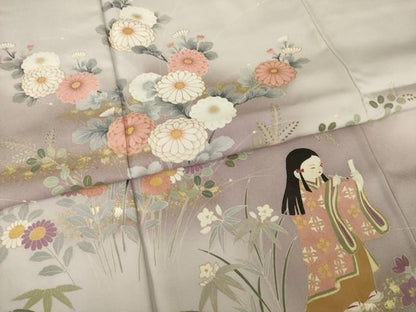 平和屋着物●豪華色留袖　女人花文　正絹　逸品　AABI4414ck