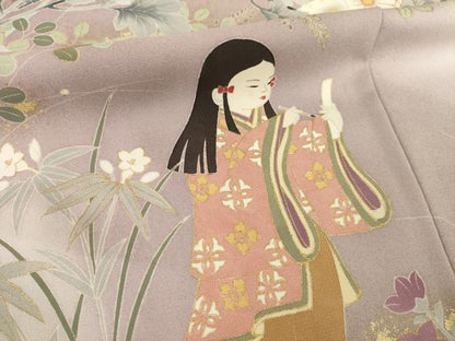 平和屋着物●豪華色留袖　女人花文　正絹　逸品　AABI4414ck