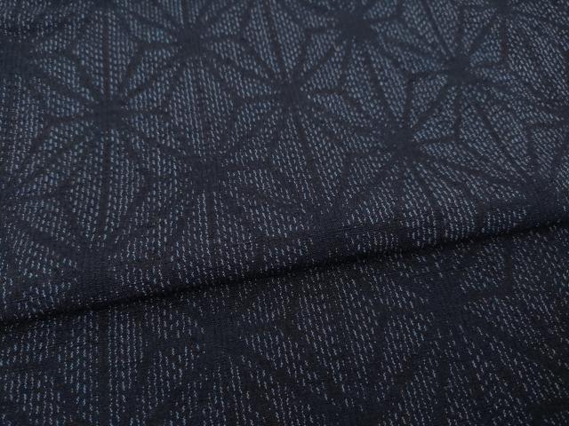 平和屋着物●結城紬　麻の葉文様　正絹　逸品　AABI4420ck