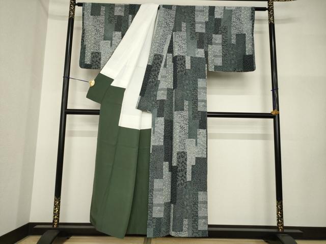 平和屋着物●上質な小紋　短冊花文　正絹　逸品　AABI4422ck