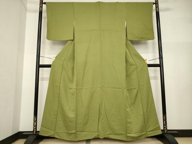 平和屋着物●上質な色無地　璃寛茶色　正絹　逸品　AABI4423ck