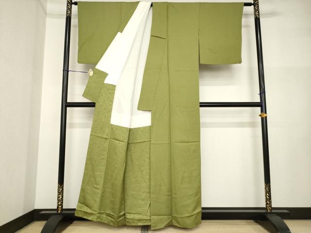 平和屋着物●上質な色無地　璃寛茶色　正絹　逸品　AABI4423ck