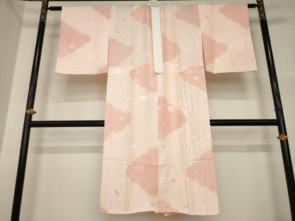 平和屋着物●長襦袢　無双仕立て　雲重ね花文　暈し染　正絹　逸品　AABI4426ck
