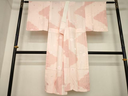 平和屋着物●長襦袢　無双仕立て　雲重ね花文　暈し染　正絹　逸品　AABI4426ck