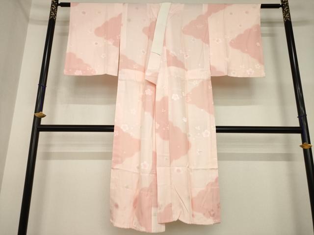 平和屋着物●長襦袢　無双仕立て　雲重ね花文　暈し染　正絹　逸品　AABI4426ck