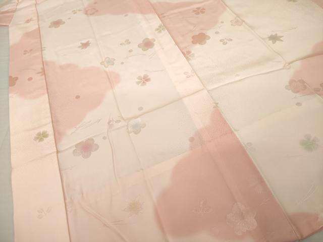 平和屋着物●長襦袢　無双仕立て　雲重ね花文　暈し染　正絹　逸品　AABI4426ck