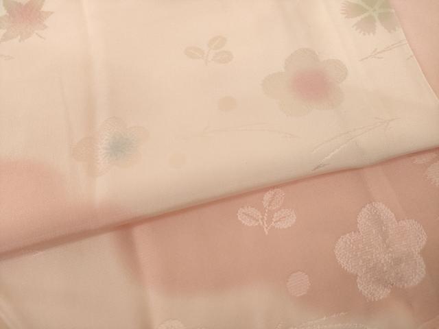 平和屋着物●長襦袢　無双仕立て　雲重ね花文　暈し染　正絹　逸品　AABI4426ck