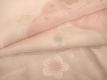 平和屋着物●長襦袢　無双仕立て　雲重ね花文　暈し染　正絹　逸品　AABI4426ck