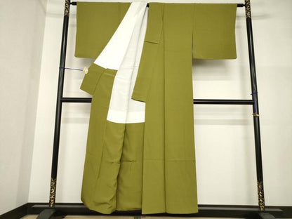 平和屋着物●上質な色無地　梅幸茶色　正絹　逸品　AABI4429ck
