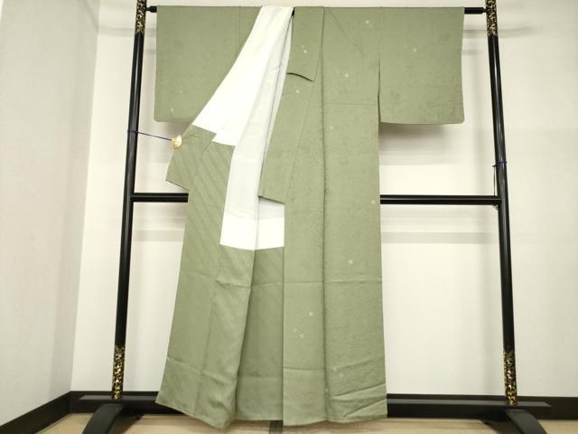 平和屋着物●本加賀友禅作家　柿本市郎　小紋　風景地紋　正絹　逸品　AABI4430ck