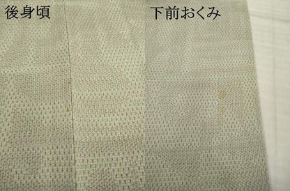 平和屋着物●本塩沢　110亀甲　幾何学文様　正絹　逸品　AABI4432ck