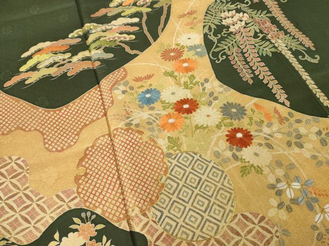 平和屋着物●訪問着　道永雪輪花文　摺り剥がし　金彩　ロング丈　正絹　逸品　AABI4433ck