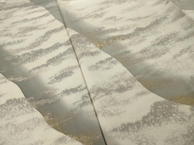 平和屋着物●男性　訪問着　刺繍　流水霞文　箔散らし　暈し染め　金彩　背抜き仕立て　キングサイズ　正絹　逸品　AABI4436ck