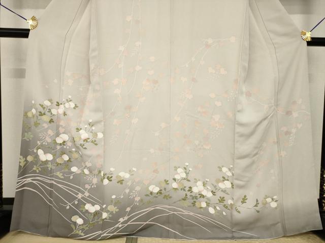 平和屋着物●訪問着　友禅　枝花文　暈し染め　金彩　高島屋扱い　正絹　逸品　AABI4442ck