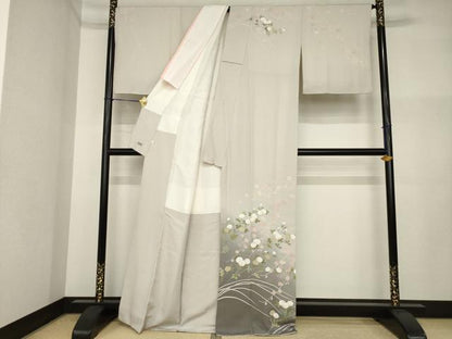 平和屋着物●訪問着　友禅　枝花文　暈し染め　金彩　高島屋扱い　正絹　逸品　AABI4442ck