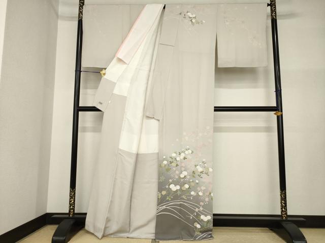 平和屋着物●訪問着　友禅　枝花文　暈し染め　金彩　高島屋扱い　正絹　逸品　AABI4442ck