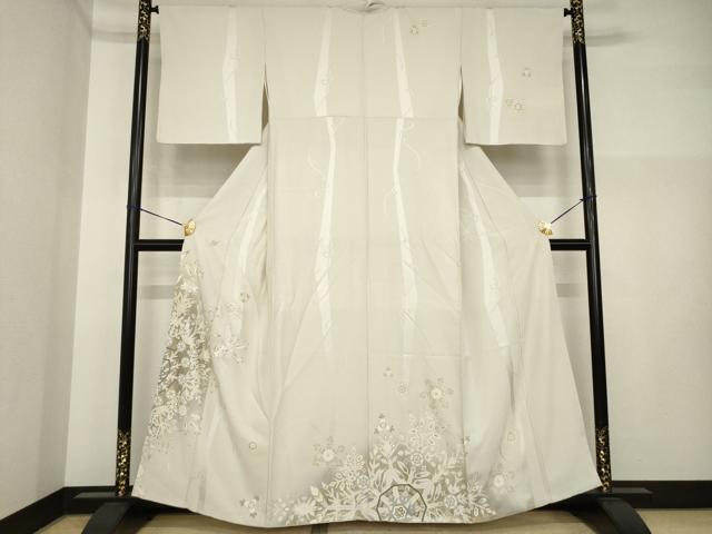 平和屋着物●訪問着　駒刺繍　雪華　銀彩　正絹　逸品　AABI4443ck