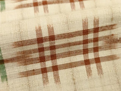 平和屋着物●上質な紬　井桁　正絹　逸品　AABI4444ck