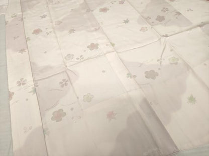 平和屋着物●長襦袢　無双仕立て　舞梅地紋　暈し染め　正絹　逸品　AABI4445ck