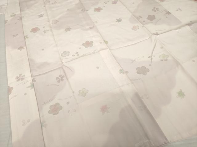 平和屋着物●長襦袢　無双仕立て　舞梅地紋　暈し染め　正絹　逸品　AABI4445ck