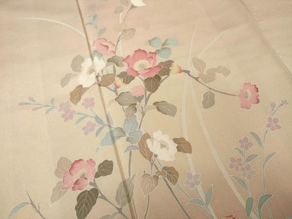 平和屋着物●訪問着　友禅　枝花文　暈し染め　鈴乃屋扱い　正絹　逸品　AABI4456ck