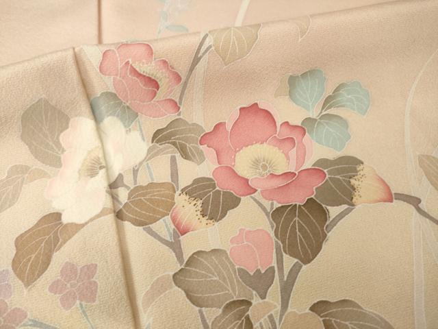 平和屋着物●訪問着　友禅　枝花文　暈し染め　鈴乃屋扱い　正絹　逸品　AABI4456ck