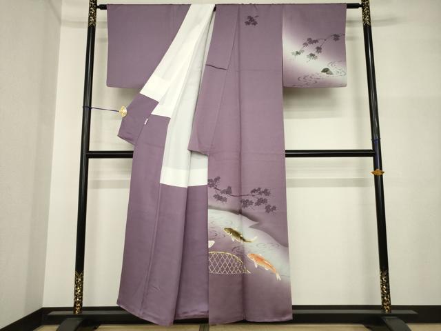平和屋着物●訪問着　作家物　鯉　金彩　正絹　逸品　AABI4457ck
